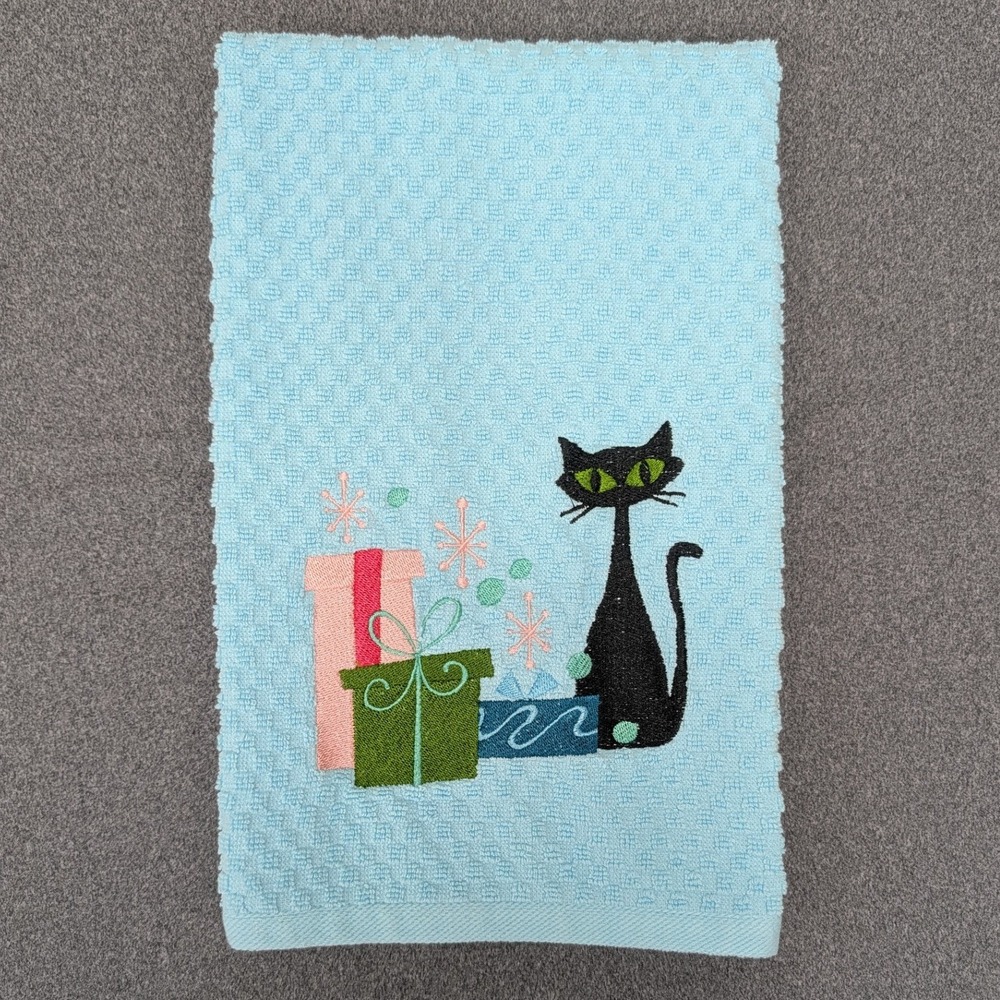 Christmas Mid Mod Atomic 1950's Holiday Gifts Kitchen Bath Bar Tea Hand Towel